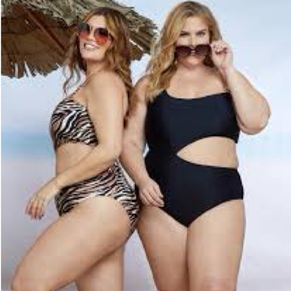 NEW LYSA Sexy PLUS Size 3X Tiger Print Cutout Swimsuit with Chain Accent - Picture 2 of 12